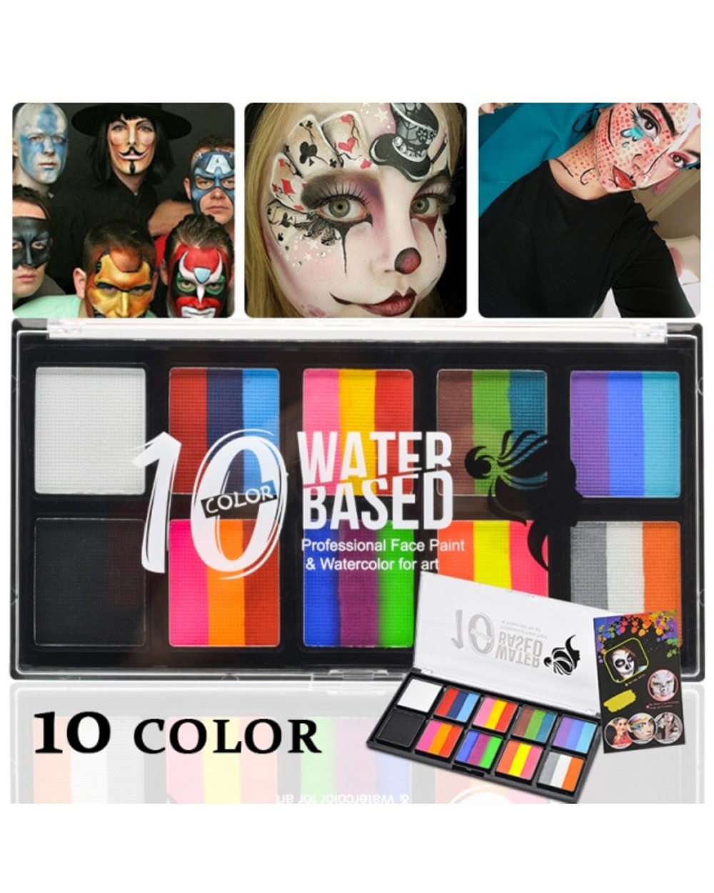 10 Colors Fancy Dress Beauty Makeup Tool Face Body Art Paint Water Based Oil Painting Halloween Party Makeup Kit template