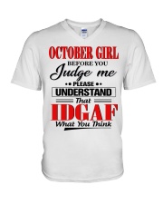 OCTOBER GIRL-D V-Neck T-Shirt tile