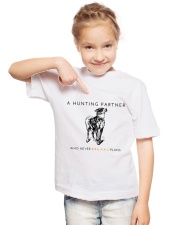 A HUNTING PARTNER WHO NEVER BREAKS PLANS Youth T-Shirt lifestyle-youth-tshirt-front-2
