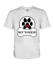 i love my yorkie dog T shirt V-Neck T-Shirt thumbnail