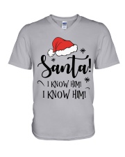 SANTA I KNOW HIM I KNOW HIM V-Neck T-Shirt thumbnail