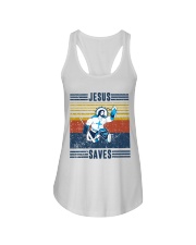 Jesus Saves Hockey Vintage Ladies Flowy Tank tile