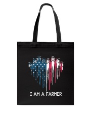 Tractor In Heart Flag Tote Bag tile