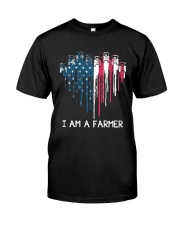 Tractor In Heart Flag Classic T-Shirt front