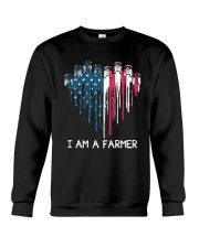 Tractor In Heart Flag Crewneck Sweatshirt tile
