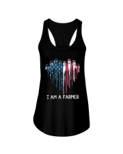Tractor In Heart Flag Ladies Flowy Tank tile