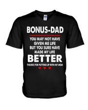 Bonus-Dad V-Neck T-Shirt tile