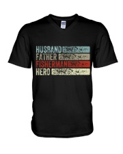 Husband Father Fisherman Hero V-Neck T-Shirt thumbnail