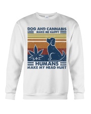 Dog And Cannabis Make Me Happy Crewneck Sweatshirt tile