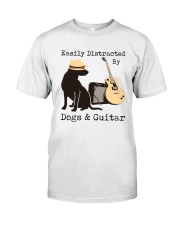 Easily Distracted By Dogs And Guitar Classic T-Shirt front