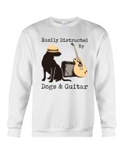 Easily Distracted By Dogs And Guitar Crewneck Sweatshirt thumbnail