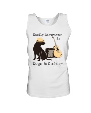 Easily Distracted By Dogs And Guitar Unisex Tank thumbnail