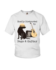 Easily Distracted By Dogs And Guitar Youth T-Shirt thumbnail