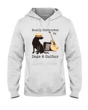 Easily Distracted By Dogs And Guitar Hooded Sweatshirt thumbnail
