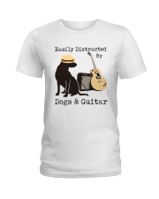 Easily Distracted By Dogs And Guitar Ladies T-Shirt thumbnail