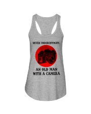 Never Underestimate An Old Man With A Camera Ladies Flowy Tank tile