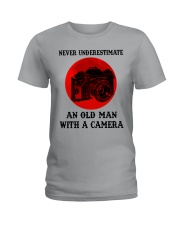 Never Underestimate An Old Man With A Camera Ladies T-Shirt tile