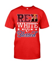 Red White Blessed Classic T-Shirt front