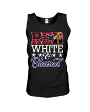 Red White Blessed Unisex Tank thumbnail