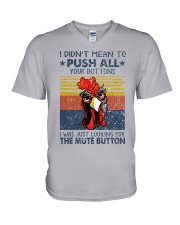 I Didn't Mean To Push All Your Buttons V-Neck T-Shirt tile