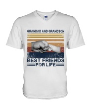 Grandad and Grandson - Best Friends For Life V-Neck T-Shirt tile