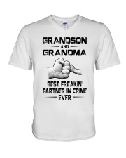 Grandson and Grandma Shirts V-Neck T-Shirt tile
