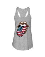 4th Of July Cheetah American Flag Ladies Flowy Tank tile