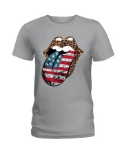 4th Of July Cheetah American Flag Ladies T-Shirt tile