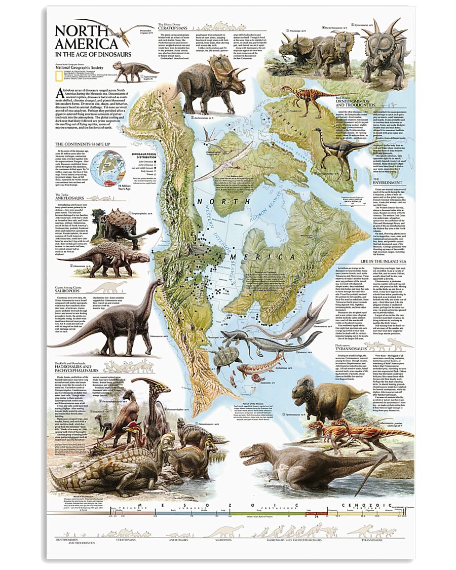 Dinosaurs of North America 11x17 Poster