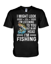 I Might Look Like I'm Listening To You V-Neck T-Shirt tile