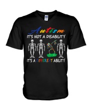 Autism It's Not A Disability V-Neck T-Shirt tile