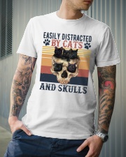 Easily Distracted By Cat And Skull Classic T-Shirt lifestyle-mens-crewneck-front-6