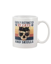 Easily Distracted By Cat And Skull Mug tile