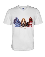 Basset Hound V-Neck T-Shirt tile