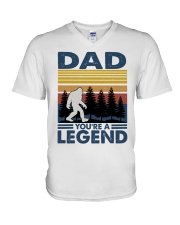 Dad You're A Legend Bigfoot V-Neck T-Shirt tile