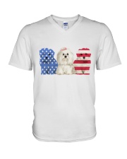 Maltese V-Neck T-Shirt tile