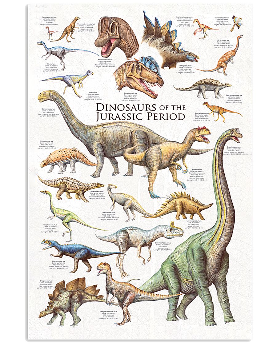 Dinosaurs Of The Jurassic Period 11x17 Poster