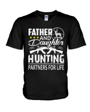 Father And Daughter Hunting Partners For Life V-Neck T-Shirt tile