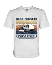 Best Truckin Papa Ever Shirts V-Neck T-Shirt tile