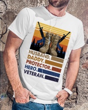 Husband Daddy Protector Hero Veteran Classic T-Shirt lifestyle-mens-crewneck-front-4