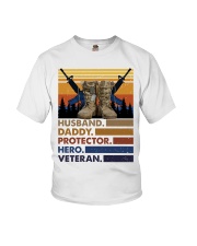 Husband Daddy Protector Hero Veteran Youth T-Shirt tile