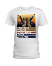 Husband Daddy Protector Hero Veteran Ladies T-Shirt tile