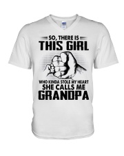 This Girl Calls Me Grandpa V-Neck T-Shirt tile