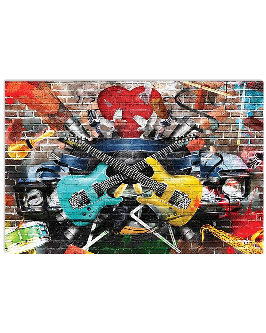 Guitar Color Brick 17x11 Poster