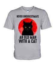 Never Underestimate An Old Man V-Neck T-Shirt tile