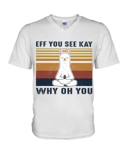Llama Eff You See Kay V-Neck T-Shirt tile