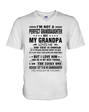 I'm Not A Perfect Granddaughter V-Neck T-Shirt tile