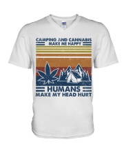Camping And Cannabis Make Me Happy V-Neck T-Shirt tile