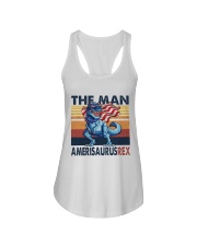 Dinosaur 4th of July Ladies Flowy Tank tile