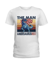 Dinosaur 4th of July Ladies T-Shirt tile